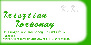 krisztian korponay business card